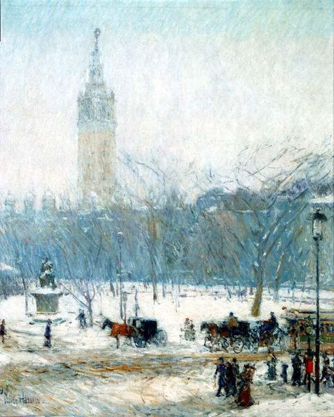 Childe Hassam Snowstorm, Madison Square oil painting picture